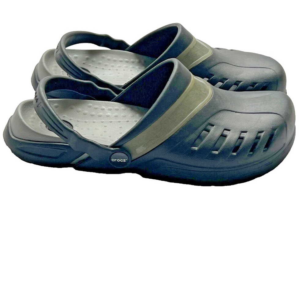 Crocs Black Slip on Movable Back Strap Women’s 8 Mens 6 Beach Summer Croslite